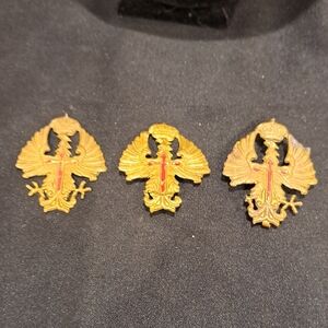 Vtg Nearly Antique SPANISH Military Cap Or Helmet Insignias